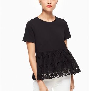 Kate Spade eyelet flounce tee
